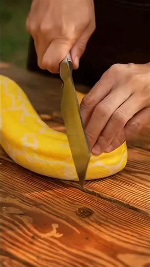 ASMR cooking with yellow snake 🐍