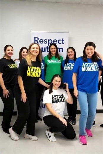 A photo of a supportive group celebrating Autism Mommas, emphasizing unity&respect. #shorts #unity