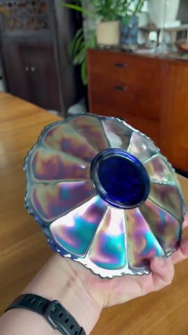 Antique Fenton Iridescent Carnival Glass “vintage Grape” Pattern With Collar Base (cobalt Blue Glass) - Early 20th Century (1910-1918). - Etsy