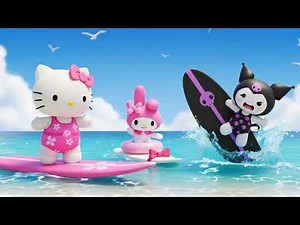 Ocean Day Adventure | HELLO KITTY, MY MELLODY AND KUROMI #sanrio #mymelody #hellokitty #cinnamoroll