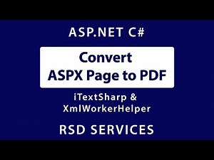 Convert ASPX Page to PDF in ASP.NET C#