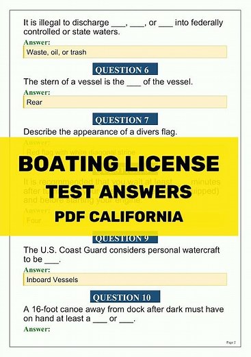 California Boating License Test 2026 | Practice Questions & Answers PDF