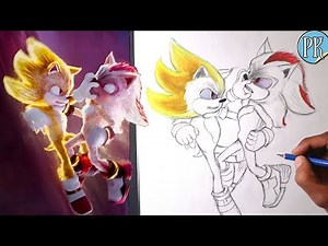 How to draw (Super SONIC vs Super SHADOW) Fight scene sonic 3 || easy part 1