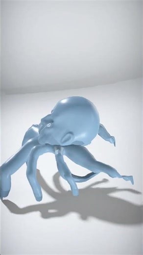 Creature with Human-Like Face and Spider Legs