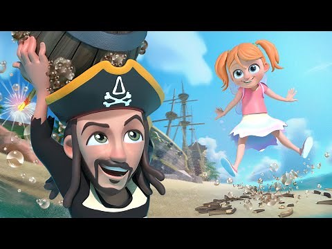 PiRATE iSLAND the CARTOON!! it’s a Battle for Beach Treasure! with Pirate Dad vs Fairy Adley in 3D