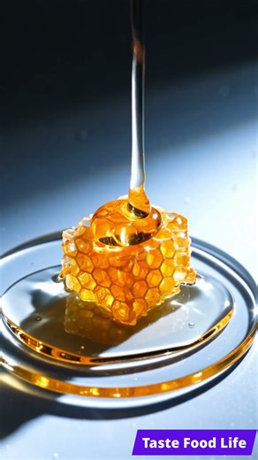 Glowing Honey Drop 🍯 Oddly Satisfying Food #HoneyDrop #FoodShorts #ViralShorts