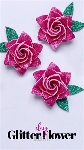 How to Make Rose Flower with Glitter Foam Sheet 🌹 | Easy DIY
