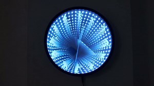 The Geeky Days Interstellar Infinity Mirror Luminous Wall Clock Simple Design Living Room Decorative Quartz Quiet Sweep Modern 12 Inch Wall Clock Housewarming Gift