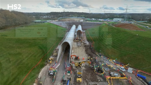 英国高铁HS2：HS2最长隧道已经建设完成