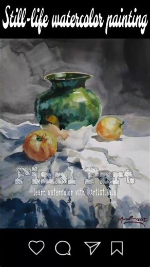 Realistic Flower Vase Painting Techniques...part 02 #watercolour