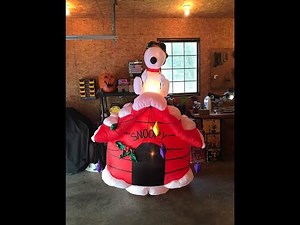 Rare Gemmy 2004 7 ft Snoopy on dog house Christmas Airblown Inflatable Review