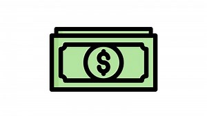 Download Money icon animation in flat line style on white background for free