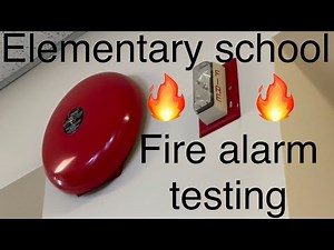 Fire alarm testing at a elementary school tons of bells and strobes