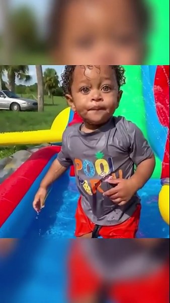 PicassoTiles KC108 Kids Inflatable Slide Park with Pool Splash Zone, Bouncing House, Climbing Wall, Built-in Sprayers, Cannon Mount, and Heavy Duty GFCI ETL Certified 385W Blower Outdoor Summer Fun