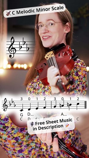 Introducing C Melodic Minor – this violin scale has 1 flat (Eb), and the arpeggio is CEbG. Keep playing and enjoy the music, violinists! 👉 https://violinspiration.com/c-minor-scales-arpeggios-violin-sheet-music/ #violin #violinist #violinscale #violinteacher #violintips #musicpractice #violinlove #beginnerviolin #learnviolin #scales #classicalmusic #classicalmusician #violinlife #cminor #musiciansofinstagram #violinlesson | Julia's Violin Academy