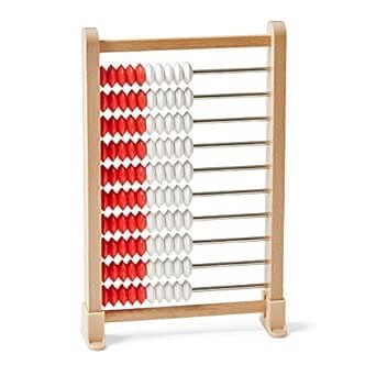 hand2mind Mini 100-Bead Wooden Rekenrek Abacus, Abacus for Kids Math, Wooden Counting Math Manipulatives, Bead Counters for Kids Math, Learn Counting and Numbers, Homeschool Supplies (Set of 1)