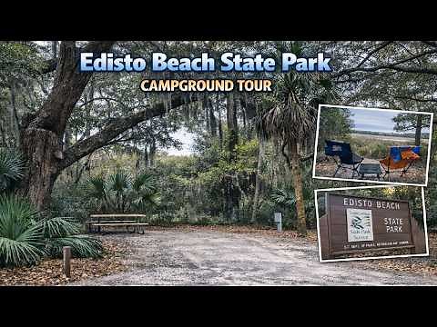 Edisto State Park SC Campground Tour Live Oak, Walk in Tent Sites, Cabin Area & Beach Campground