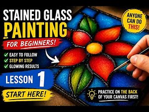 Beginner Stained Glass Painting Tutorial #arttutorial #paintingideas #artchannel