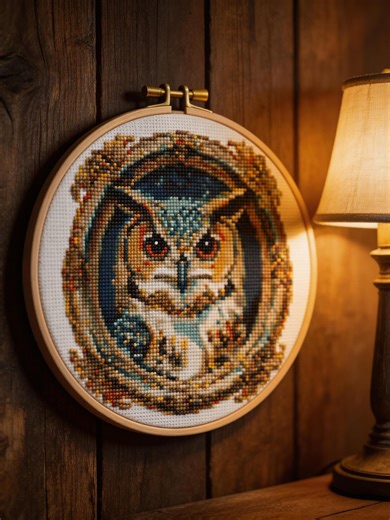Vintage Owl Cross Stitch Pattern, Majestic Woodland Animal Embroidery (PDF Download) - Etsy