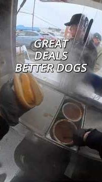 Good deals and better dogs! #shortsfeed #streetfood #hotdogcart