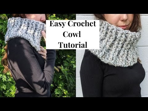 Easy Chunky Crochet Cowl Tutorial - Crochet a Cowl in 1 Hour