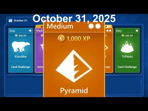 Microsoft Solitaire Collection - Pyramid Medium - October 31, 2025 - Daily challenge