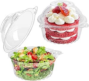 50 Pack Individual Cupcake Containers Plastic Cupcake Holders Deep Dome Muffin Containers