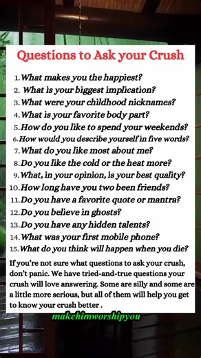 Good Flirty Questions to Ask Your Crush