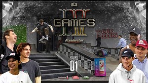 Welcome to SLS Games IV, a very serious competition. This is a 3v3 competition; Louie Lopez, Curren Caples and Jake Anderson vs Carlos Ribeiro, Dashawn Jordan, and Vincent Milou. This is Round One, The Decathlon, let’s see which team gets off to a hot start… #SLSGamesIV presented by ashocenergy | Street League Skateboarding