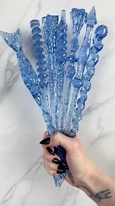 ❄️ Make Glitter Glacier Wands with me #houseofwandcraft #wand #handmadewand #snowqueen #icequeen #icewitch | House of Wandcraft