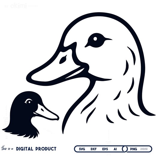 Duck Head SVG File ( Digital Download - Svg Dxf Png Eps Pdf Ai ) - Etsy