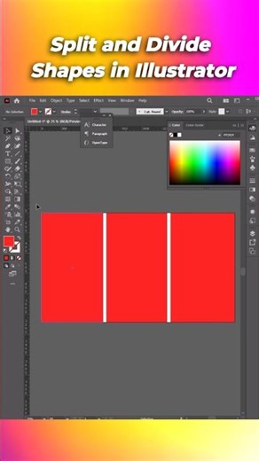 Divide & Split Shapes equally in Illustrator | #illustratorhack #trifoldbrochure