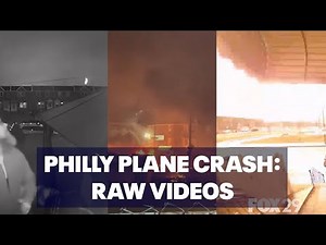 Raw video of Philadelphia plane crash, aftermath, panic