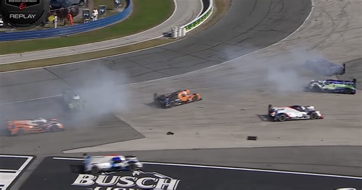 Daytona 24 Hours opening lap carnage as Porsche storm into lead