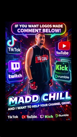 I’m offering FREE custom logo concepts to help creators elevate their brand and grow their channel. If you’re serious about standing out on TikTok, YouTube, Twitch, Kick, or Rumble, comment below and let’s get started. I’m Madd Chill, and my goal is simple: help creators grow with clean, professional branding. 💬 Comment “LOGO” to get started. #FreeLogoCreations #fyp #HelpingChannelsGrow #gamers