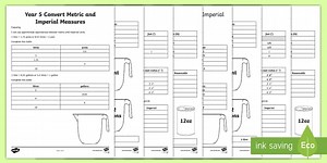 Year 5 Convert Metric and Imperial Measures Worksheets