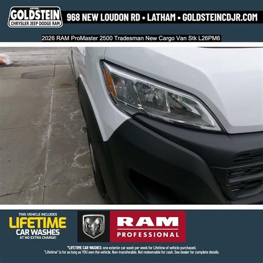 2026 RAM ProMaster 2500 Tradesman New Cargo Van Stk L26PM6