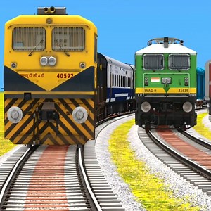 4 Railway Line Curved Railroad Crossing On Bumpy Railroad Tracks | Mr OP Gaming