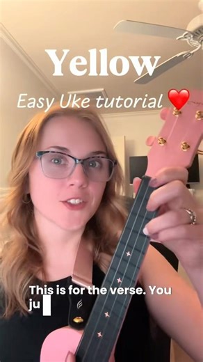 Easy ukulele songs for beginners! Yellow ukulele tutorial✨full song book in the comments❤️🎶 #uke