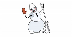 Snowman with Broom coloring page ♥ Online and Print for Free!