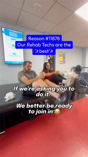 Putting in the work, right alongside our patients 💪 If we’re asking you to do it.. We better be ready to join in! Our amazing rehab techs don’t just assist during sessions, they lead by example 💥 🔥 V-crunches target core stability, coordination, and trunk control Travis didn’t need the encouragement, he was already in the zone. 🎯 Our tech? Just matching the energy! 👏 ✨Reason #11878 our Rehab Techs are the best! • • • #NeuroRehab #TherapyTeamwork #CoreStrength #FunctionalTherapy #TRPstrong #