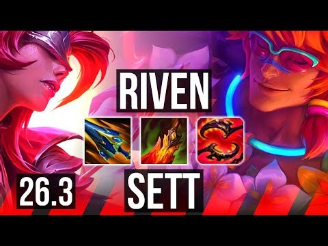 RIVEN vs SETT (TOP) | Good KDA: 15/1/3, 43K damage | EUW Challenger | 26.3