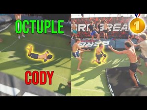 8 BACKFLIPS FROM STOMACH - Incredible Trampoline World Record