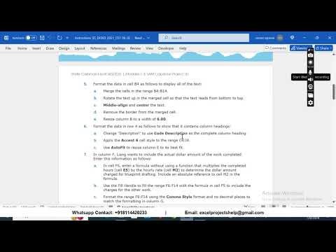 Shelly Cashman Excel 365/2021 | Modules 1-3: SAM Capstone Project 1b Forward Construction