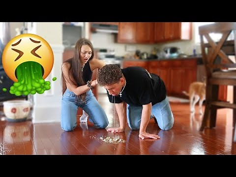 THROW UP Prank On Girlfriend!! *Cute Reaction* | Montana & Ryan