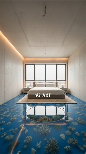 Luxury Epoxy Aquarium Floor Transformation | Hyperlapse Bedroom Renovation Timelapse #shortvideo