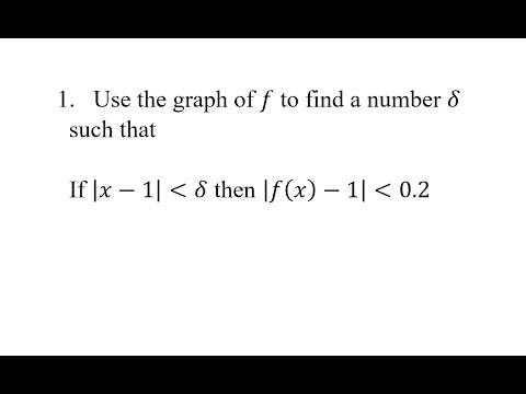 1. Use the graph of f to find a number δ such that if |x-1|⋖δ then |f(x)-1|⋖0.2.