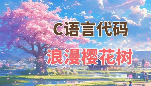 用C语言代码实现超浪漫的樱花树盛开效果，大一计算机专业巩固C语言必备！（附源码 素材）