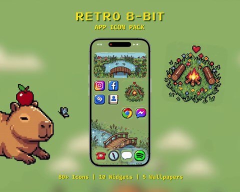 Retro 8-bit App Icons Pack: Pixel iPhone Homescreen Theme (digital Download) - Etsy