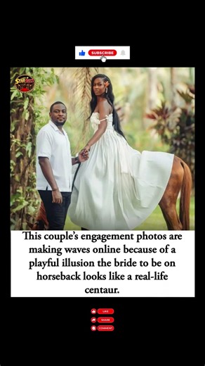“Centaur love? 🐎💍This couple’s photos are pure magic #EngagementGoals #CentaurIllusion #shorts
